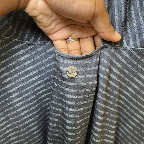 Prana Women's Striped Racerback Handkerchief Asymmetrical Saxon Dress Medium - Picture 6 of 8